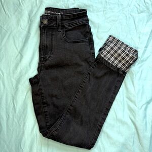 XS Reg M Jeans by Maurices High-Rise with Plaid Cuffs